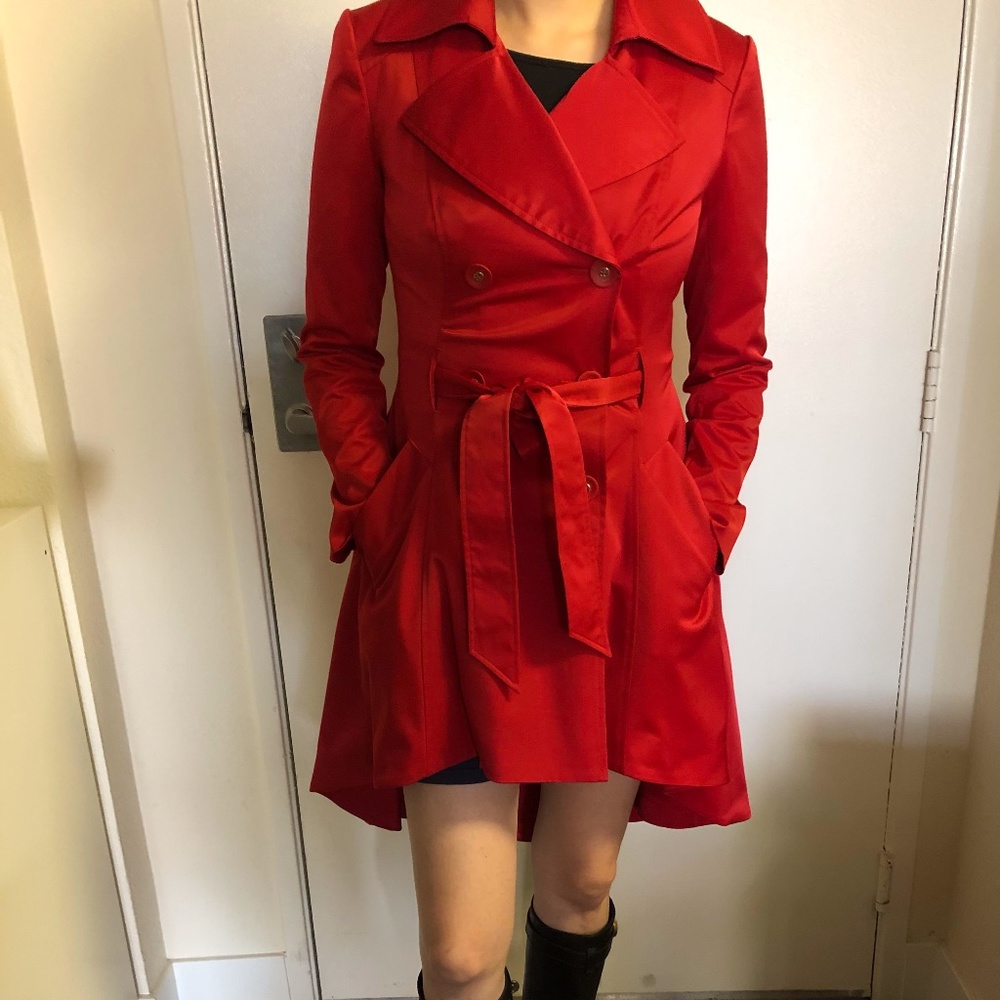 Bebe Barbados Cherry Trench Coat